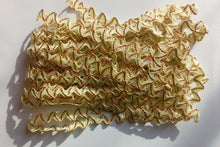 Load image into Gallery viewer, 1 yard LIME GREEN GOLD Glitter Shine Quality Ric Rac Trim 6mm Wide Many Colours Zig Zag Braid Ricrac Trimming Rick Rack