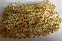 Load image into Gallery viewer, 1 yard LIME GREEN GOLD Glitter Shine Quality Ric Rac Trim 6mm Wide Many Colours Zig Zag Braid Ricrac Trimming Rick Rack