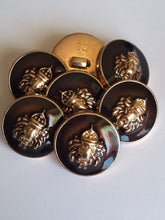 Load image into Gallery viewer, 5 10 GOLD DARK BROWN Lion King Shank 16mm 18mm 21mm Wide Quality Buttons Dresses Tops Coats Suits Jackets Blazers Shirt Sewing Craft