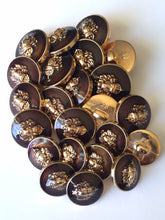 Load image into Gallery viewer, 5 10 GOLD DARK BROWN Lion King Shank 16mm 18mm 21mm Wide Quality Buttons Dresses Tops Coats Suits Jackets Blazers Shirt Sewing Craft