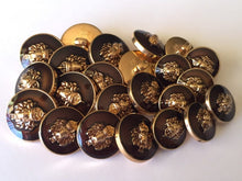 Load image into Gallery viewer, 5 10 GOLD DARK BROWN Lion King Shank 16mm 18mm 21mm Wide Quality Buttons Dresses Tops Coats Suits Jackets Blazers Shirt Sewing Craft