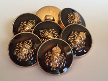 Load image into Gallery viewer, 5 10 GOLD DARK BROWN Lion King Shank 16mm 18mm 21mm Wide Quality Buttons Dresses Tops Coats Suits Jackets Blazers Shirt Sewing Craft