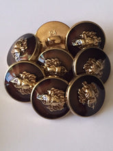 Load image into Gallery viewer, 5 10 GOLD DARK BROWN Lion King Shank 16mm 18mm 21mm Wide Quality Buttons Dresses Tops Coats Suits Jackets Blazers Shirt Sewing Craft