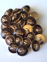 Load image into Gallery viewer, 5 10 GOLD DARK BROWN Lion King Shank 16mm 18mm 21mm Wide Quality Buttons Dresses Tops Coats Suits Jackets Blazers Shirt Sewing Craft