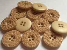 Load image into Gallery viewer, 10 20 LIGHT BROWN Rough Top 22mm Wide Quality Beautiful Buttons Jacket Shirt Sewing Craft 4 Holes