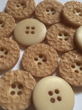 Load image into Gallery viewer, 10 20 LIGHT BROWN Rough Top 22mm Wide Quality Beautiful Buttons Jacket Shirt Sewing Craft 4 Holes
