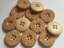 Load image into Gallery viewer, 10 20 LIGHT BROWN Rough Top 22mm Wide Quality Beautiful Buttons Jacket Shirt Sewing Craft 4 Holes