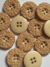 Load image into Gallery viewer, 10 20 LIGHT BROWN Rough Top 22mm Wide Quality Beautiful Buttons Jacket Shirt Sewing Craft 4 Holes