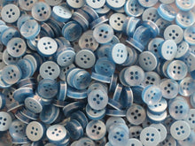 Load image into Gallery viewer, 50 100 BLUE Quality Buttons Shirt Sewing Craft 12mm Wide More Colours Also Available