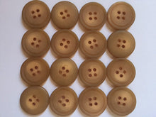 Load image into Gallery viewer, 10 20 BROWN 21mm Wide Quality Beautiful Buttons Jacket Shirt Sewing Craft 4 Holes