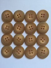 Load image into Gallery viewer, 10 20 BROWN 21mm Wide Quality Beautiful Buttons Jacket Shirt Sewing Craft 4 Holes