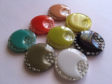 Load image into Gallery viewer, 5 10 SHINE GLITTER BLING Buttons 26mm Wide Sewing Craft Jacket Shirt Skirt Different Colours