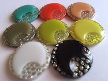 Load image into Gallery viewer, 5 10 SHINE GLITTER BLING Buttons 26mm Wide Sewing Craft Jacket Shirt Skirt Different Colours