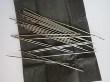 Load image into Gallery viewer, 25 50 100 200 MEDIUM Hand Sewing Needles Silver 66mm Long