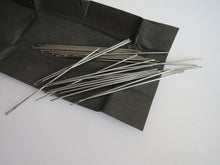 Load image into Gallery viewer, 25 50 100 200 MEDIUM Hand Sewing Needles Silver 66mm Long