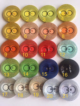 Load image into Gallery viewer, 1pc Quality Owl Eyes Glitter Buttons 39mm Wide Sewing Craft Jacket Shirt Skirt Trousers Coat Many Colours