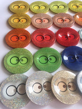 Load image into Gallery viewer, 1pc Quality Owl Eyes Glitter Buttons 39mm Wide Sewing Craft Jacket Shirt Skirt Trousers Coat Many Colours