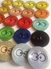 Load image into Gallery viewer, 1pc Quality Owl Eyes Glitter Buttons 39mm Wide Sewing Craft Jacket Shirt Skirt Trousers Coat Many Colours
