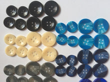 Load image into Gallery viewer, 10 20 Lovely Different Colours 15mm 20mm Wide Shirt Coat Blazer 4 Holes Quality Buttons Dresses Tops Babies Sewing Craft