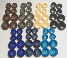 Load image into Gallery viewer, 10 20 Lovely Different Colours 15mm 20mm Wide Shirt Coat Blazer 4 Holes Quality Buttons Dresses Tops Babies Sewing Craft