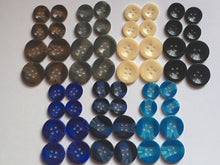 Load image into Gallery viewer, 10 20 Lovely Different Colours 15mm 20mm Wide Shirt Coat Blazer 4 Holes Quality Buttons Dresses Tops Babies Sewing Craft