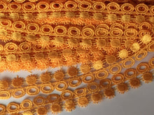 Load image into Gallery viewer, 1m Quality ORANGE Lace Trims 22mm Wide Scrapbooking Cardmaking Wedding Home Decor Sewing Craft Projects