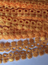 Load image into Gallery viewer, 1m Quality ORANGE Lace Trims 22mm Wide Scrapbooking Cardmaking Wedding Home Decor Sewing Craft Projects