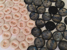 Load image into Gallery viewer, 20 BABY PINK Owl Eyes BLACK Pearl Like 13mm 15mm Wide Quality Beautiful Buttons Jacket Shirt Sewing Craft