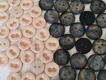 Load image into Gallery viewer, 20 BABY PINK Owl Eyes BLACK Pearl Like 13mm 15mm Wide Quality Beautiful Buttons Jacket Shirt Sewing Craft