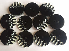 Load image into Gallery viewer, 10 20 BLACK WHITE PIANO 25mm Wide Beautiful Buttons for Sewing Craft Cards Coat Shirt Jacket