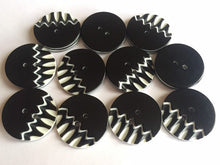 Load image into Gallery viewer, 10 20 BLACK WHITE PIANO 25mm Wide Beautiful Buttons for Sewing Craft Cards Coat Shirt Jacket
