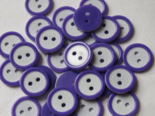 Load image into Gallery viewer, 10 20 40 PURPLE WHITE Quality Buttons Shirt Sewing Craft 16mm wide