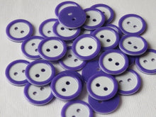 Load image into Gallery viewer, 10 20 40 PURPLE WHITE Quality Buttons Shirt Sewing Craft 16mm wide