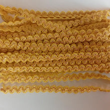 Load image into Gallery viewer, 1 yard YELLOW GOLD Glitter Shine Quality Ric Rac Trim 10mm Wide Many Colours Zig Zag Braid Ricrac Trimming Rick Rack