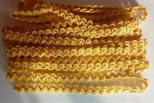 Load image into Gallery viewer, 1 yard YELLOW GOLD Glitter Shine Quality Ric Rac Trim 10mm Wide Many Colours Zig Zag Braid Ricrac Trimming Rick Rack