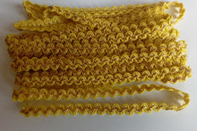 Load image into Gallery viewer, 1 yard YELLOW GOLD Glitter Shine Quality Ric Rac Trim 10mm Wide Many Colours Zig Zag Braid Ricrac Trimming Rick Rack