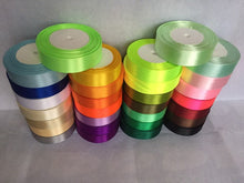 Load image into Gallery viewer, 25mm FULL ROLL Lovely Satin Ribbon 25mm Wide Single Faced 25 metres Tape Trim Assorted Colours

