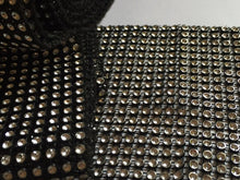 Load image into Gallery viewer, 24 Rows Silver Rhinestone Trims On Black 125mm Wide 1 yard Sewing Craft