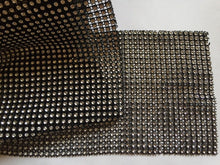 Load image into Gallery viewer, 24 Rows Silver Rhinestone Trims On Black 125mm Wide 1 yard Sewing Craft