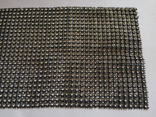 Load image into Gallery viewer, 24 Rows Silver Rhinestone Trims On Black 125mm Wide 1 yard Sewing Craft
