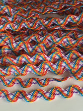 Load image into Gallery viewer, 1 yard MULTI COLOURS Rainbow Quality Ric Rac Trim 6mm Wide Many Colours Zig Zag Braid Ricrac Trimming Rick Rack