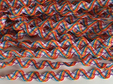 Load image into Gallery viewer, 1 yard MULTI COLOURS Rainbow Quality Ric Rac Trim 6mm Wide Many Colours Zig Zag Braid Ricrac Trimming Rick Rack
