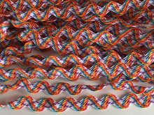 Load image into Gallery viewer, 1 yard MULTI COLOURS Rainbow Quality Ric Rac Trim 6mm Wide Many Colours Zig Zag Braid Ricrac Trimming Rick Rack