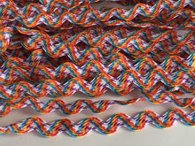 Load image into Gallery viewer, 1 yard MULTI COLOURS Rainbow Quality Ric Rac Trim 6mm Wide Many Colours Zig Zag Braid Ricrac Trimming Rick Rack