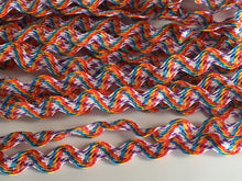 Load image into Gallery viewer, 1 yard MULTI COLOURS Rainbow Quality Ric Rac Trim 6mm Wide Many Colours Zig Zag Braid Ricrac Trimming Rick Rack