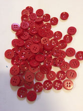 Load image into Gallery viewer, 50 100 RED Quality Buttons Shirt Sewing Craft 12mm Wide More Colours Also Available