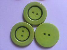 Load image into Gallery viewer, 5 LIME Green DEEP Pink 31mm Wide Beautiful Buttons for Sewing Craft Cards Coat Shirt Jacket