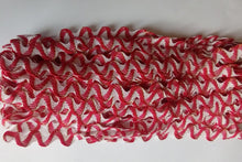 Load image into Gallery viewer, 1 yard RED WHITE GOLD Glitter Shine Quality Ric Rac Trim 10mm Wide Many Colours Zig Zag Braid Ricrac Trimming Rick Rack