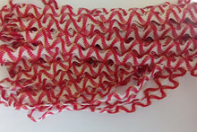 Load image into Gallery viewer, 1 yard RED WHITE GOLD Glitter Shine Quality Ric Rac Trim 10mm Wide Many Colours Zig Zag Braid Ricrac Trimming Rick Rack