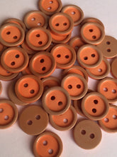 Load image into Gallery viewer, 20 40 RED ORANGE Quality Buttons 11mm Wide Tops Shirt Blouses Jumper Cardigan Babies Knit Crochet Doll House Sewing Craft